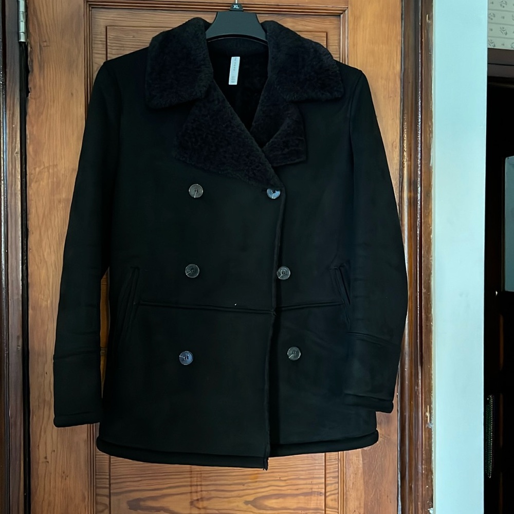 NWOT Zara Men Black Pea Coat